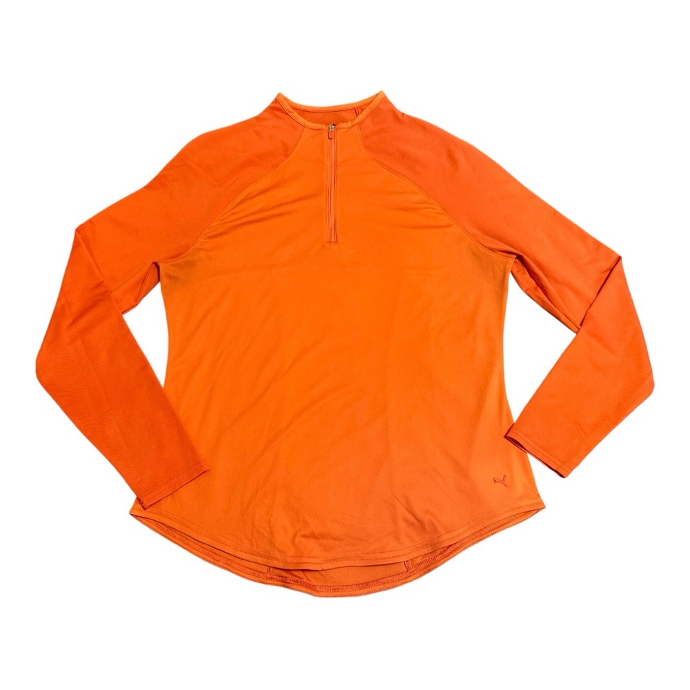 Puma Women’s Orange 1/4 Zip Golf Sun Pullover